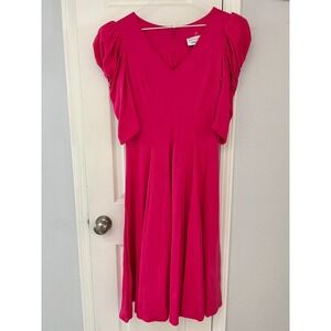 Vintage Jackie Bernard Dress Women's 12 Pink Puff‎ Sleeve Sweetheart Barbiecore